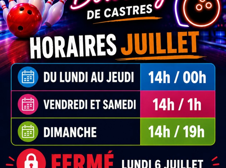 HORAIRES JUILLET CITYFUN CASTRES
