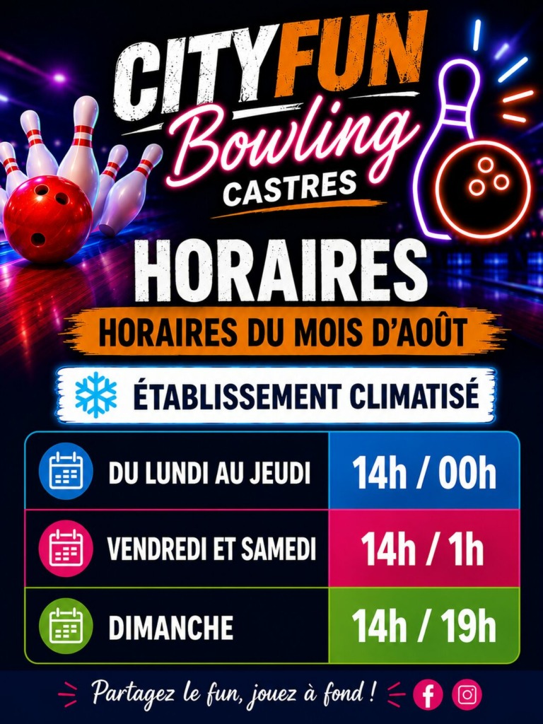 activité canicule été espace climatisé castres bowling parc indoor